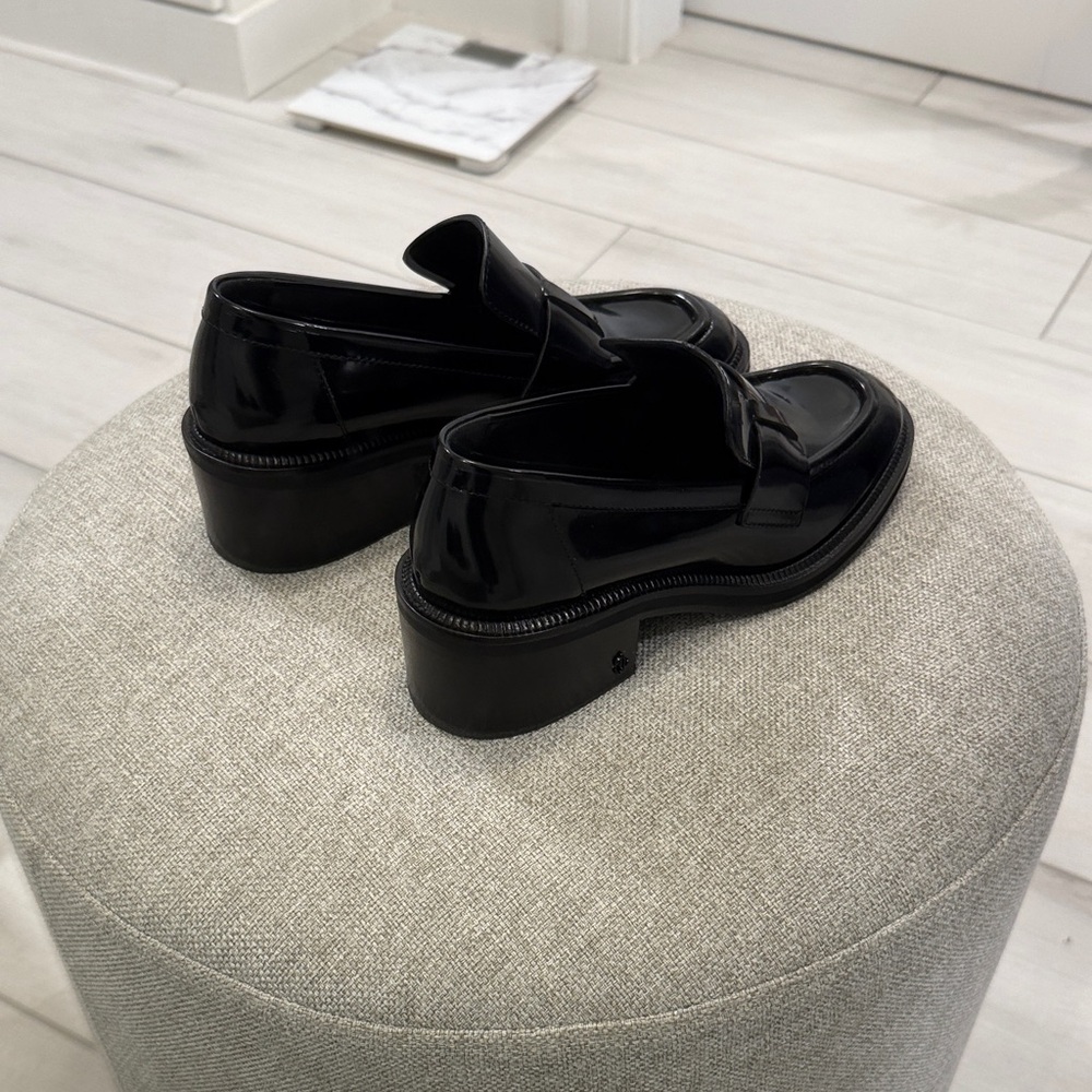 Jimmy Choo Black Spazzolato Platform Loafers - Picture 2 of 7